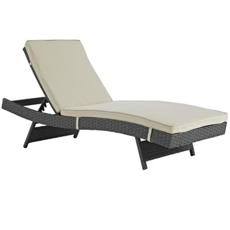 EAST END IMPORTS Sojourn Outdoor Patio Chaise- Antique Canvas Beige EEI-1985-CHC-BEI